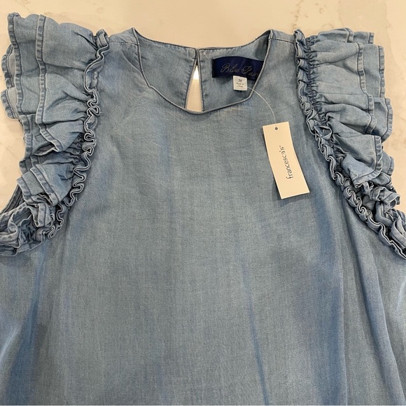 NWT Francesca’s Blue Rain denim/chambray knee knee length dress - Picture 7 of 13